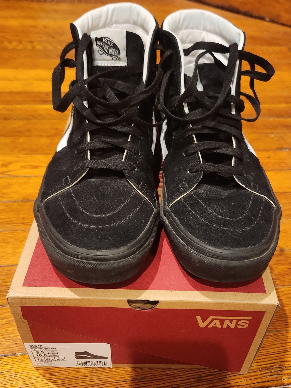EUC Unisex Vans Black & White High-Top Skate Shoes